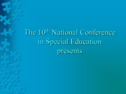 The 10 National Conference in Special Education presents