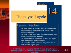 14 The payroll cycle Learning objectives