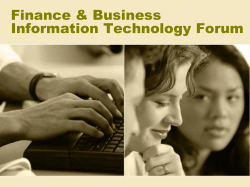 Finance &amp; Business Information Technology Forum