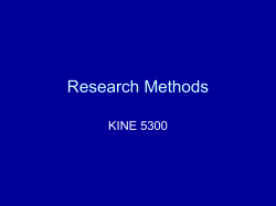 Research Methods KINE 5300