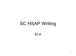 SC HSAP Writing ELA 1