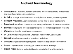 Android Terminology Component: Activity