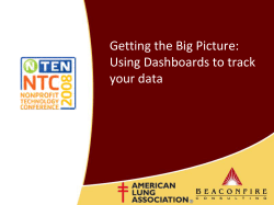 Getting the Big Picture: Using Dashboards to track your data