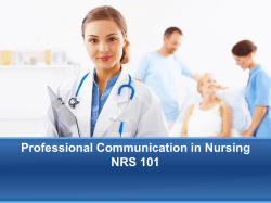 Professional Communication in Nursing NRS 101