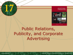 17 Public Relations, Publicity, and Corporate Advertising