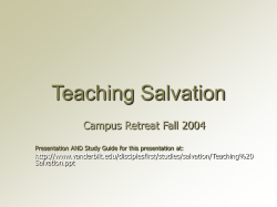 Teaching Salvation Campus Retreat Fall 2004  Salvation.ppt