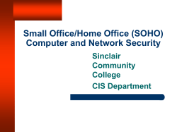 Small Office/Home Office (SOHO) Computer and Network Security Sinclair Community