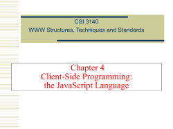 Chapter 4 Client-Side Programming: the JavaScript Language CSI 3140