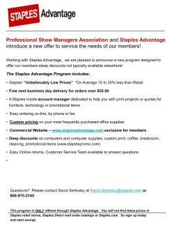 Professional Show Managers Association Staples Advantage and