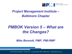 – What are PMBOK Version 5 the Changes? –