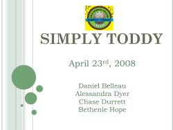 SIMPLY TODDY April 23 , 2008 Daniel Belleau