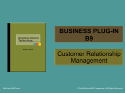 BUSINESS PLUG-IN B9 Customer Relationship Management