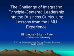 The Challenge of Integrating Principle-Centered Leadership Into the Business Curriculum: