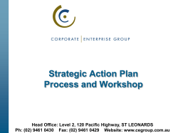 Strategic Action Plan Process and Workshop