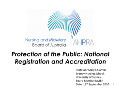 Protection of the Public: National Registration and Accreditation