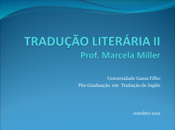 Universidade Gama Filho Pós-Graduação  em  Tradução de Inglês outubro 2012