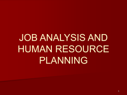 JOB ANALYSIS AND HUMAN RESOURCE PLANNING 1
