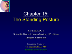 Chapter 15: The Standing Posture KINESIOLOGY Scientific Basis of Human Motion, 10