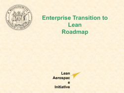 Enterprise Transition to Lean Roadmap Aerospac