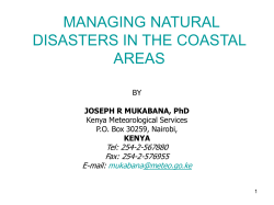 MANAGING NATURAL DISASTERS IN THE COASTAL AREAS Tel: 254-2-567880