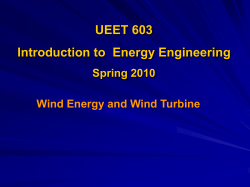 UEET 603 Introduction to  Energy Engineering Spring 2010