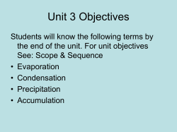 Unit 3 Objectives