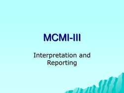 MCMI-III Interpretation and Reporting