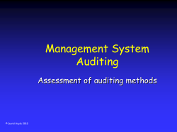 Management System Auditing Assessment of auditing methods © David Hoyle 2012