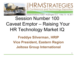 Session Number 100 – Raising Your Caveat Emptor HR Technology Market IQ