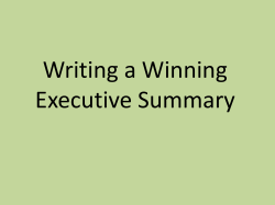 Writing a Winning Executive Summary