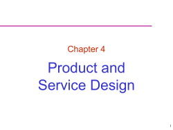 Product and Service Design Chapter 4 1