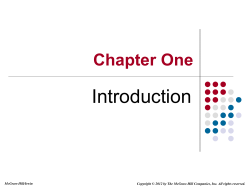 Introduction Chapter One McGraw-Hill/Irwin