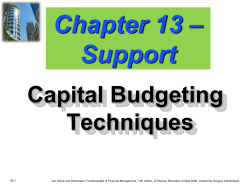 – Chapter 13 Support Capital Budgeting