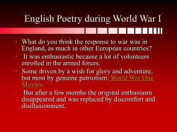 English Poetry during World War I