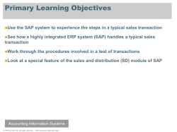 Primary Learning Objectives