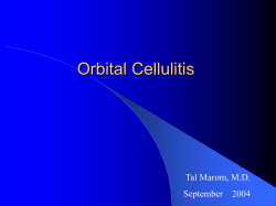 Orbital Cellulitis Tal Marom, M.D. September    2004