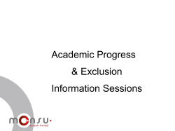 Academic Progress &amp; Exclusion Information Sessions
