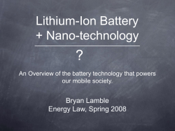 ? Lithium-Ion Battery + Nano-technology ___________________________
