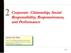 Corporate  Citizenship, Social Responsibility, Responsiveness, and Performance Search the Web