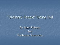 “Ordinary People” Doing Evil By Adam Roberts And Mackenzie Sevenants