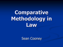 Comparative Methodology in Law Sean Cooney