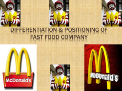 DIFFERENTIATION &amp; POSITIONING OF FAST FOOD COMPANY