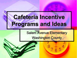Cafeteria Incentive Programs and Ideas Salem Avenue Elementary Washington County