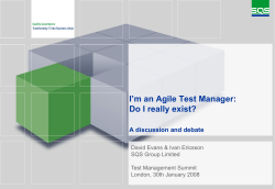 I’m an Agile Test Manager: Do I really exist?