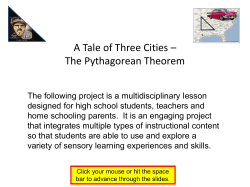 A Tale of Three Cities – The Pythagorean Theorem