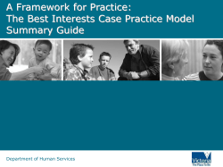 A Framework for Practice: The Best Interests Case Practice Model Summary Guide