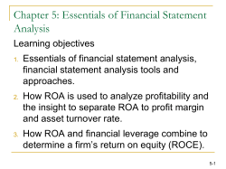 Chapter 5: Essentials of Financial Statement Analysis