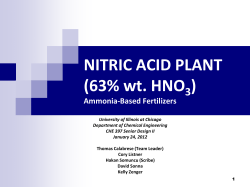 NITRIC ACID PLANT (63% wt. HNO ) 3