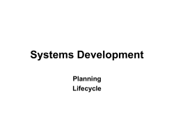 Systems Development Planning Lifecycle