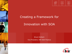Creating a Framework for Innovation with SOA Bruce Graham